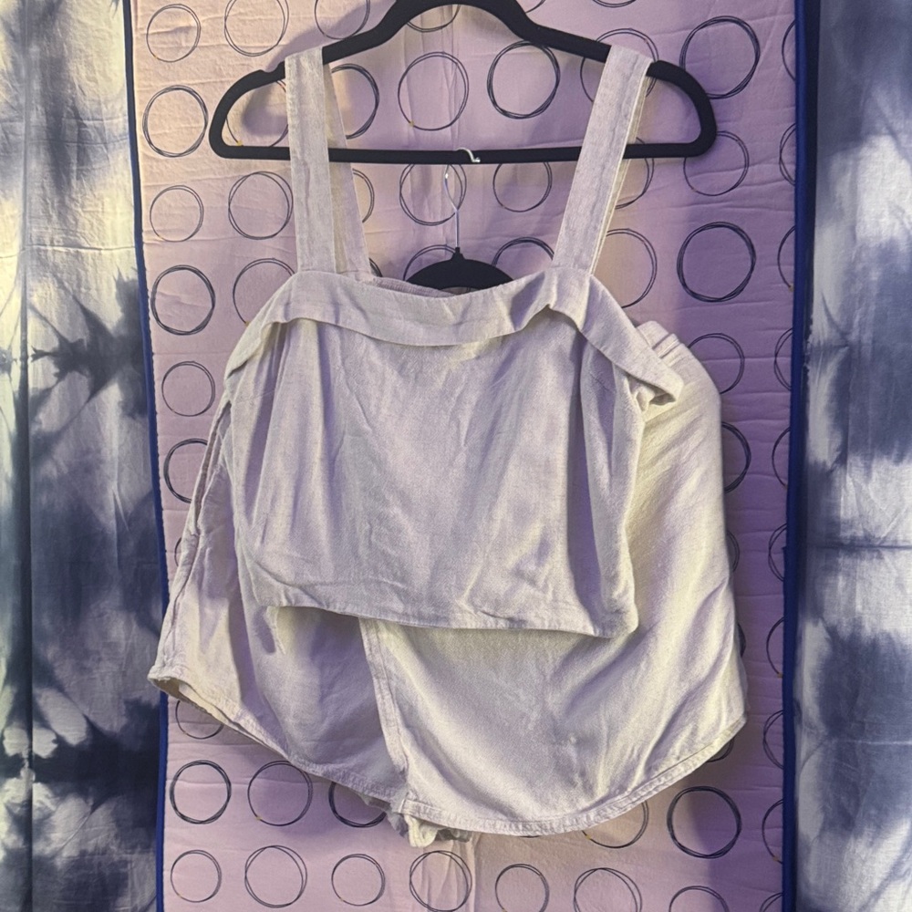 Elegant Cream Women's Top and Skort
